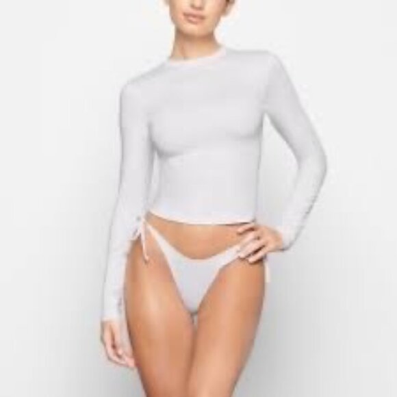 SKIMS Swim Long Sleeve Shirt Rash Guard Marble 3X - Picture 4 of 10